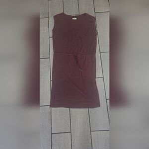 prAna Sustainable Quality Burgundy Drawstring Waist Dress Size L Wd343